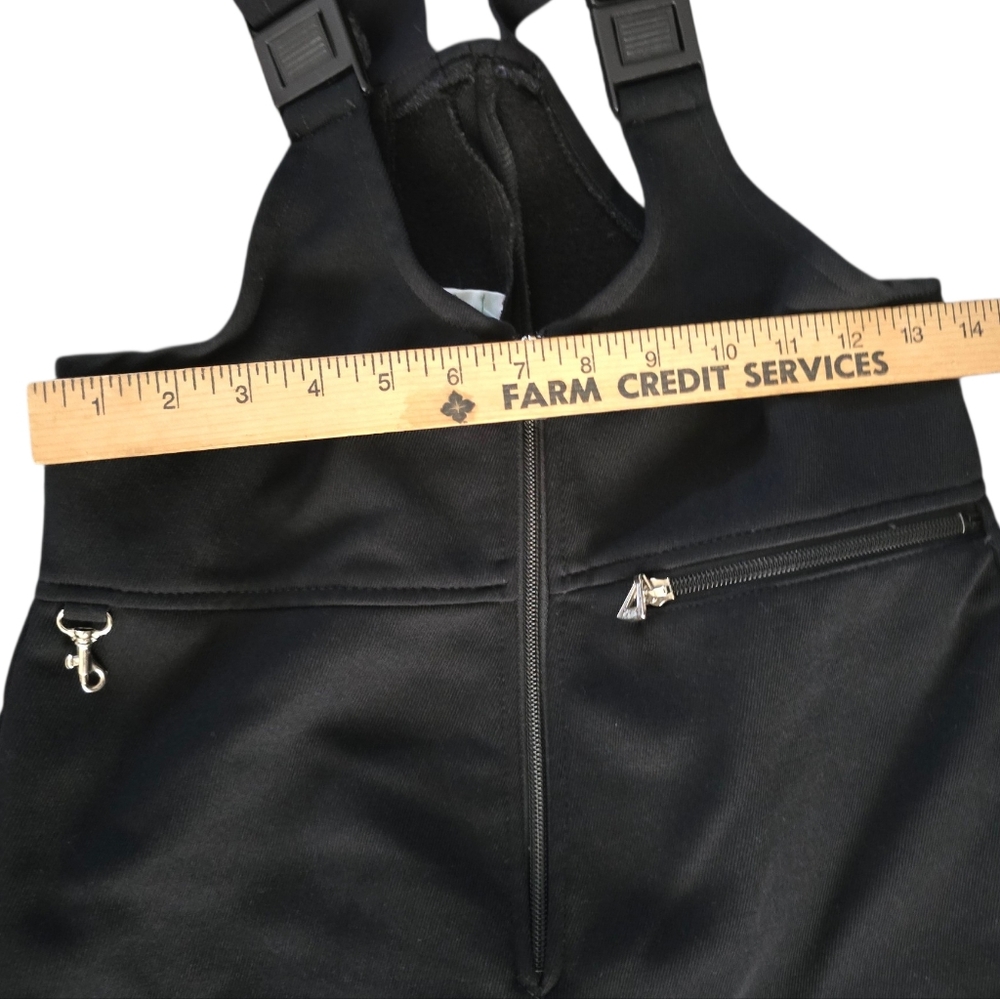 Salo Black Bib Overalls Snow Ski Pants With Stirrup Feet Size 10 Wool Blend - Picture 7 of 7